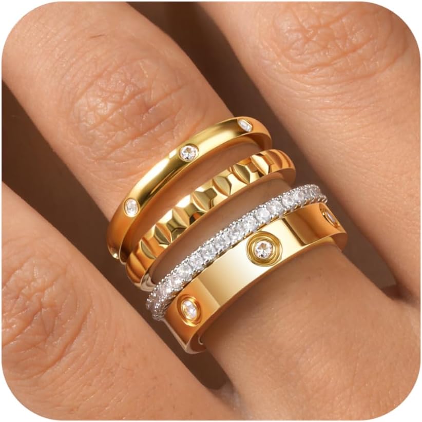 Trendy Stackable Gold Rings