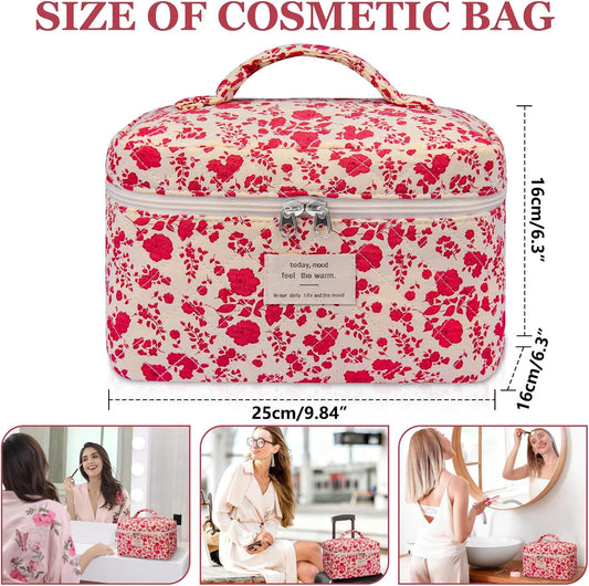 Chic Floral Makeup Organizer