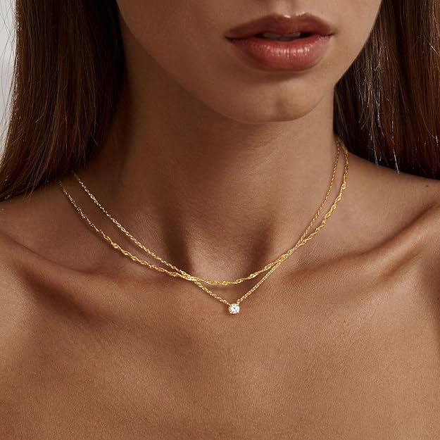 Dainty Gold Sparkle Necklace