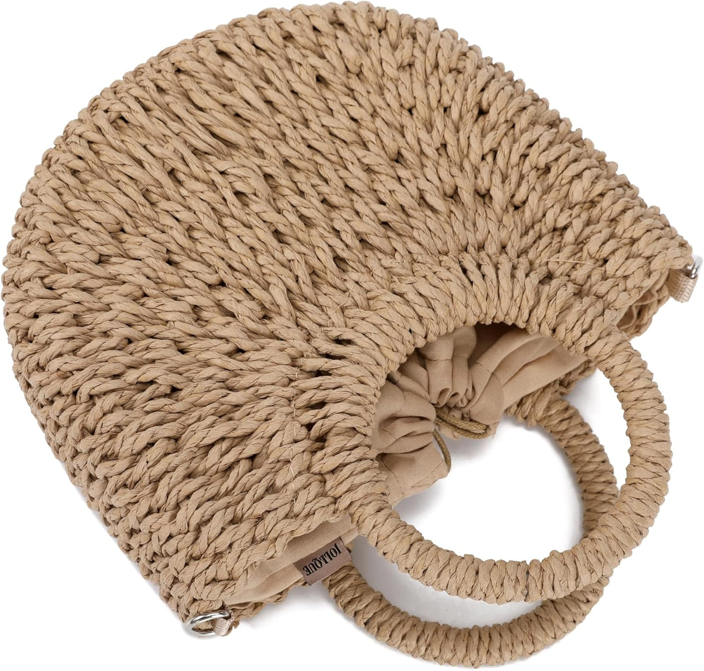 Bolso de playa bohemio de mimbre elegante