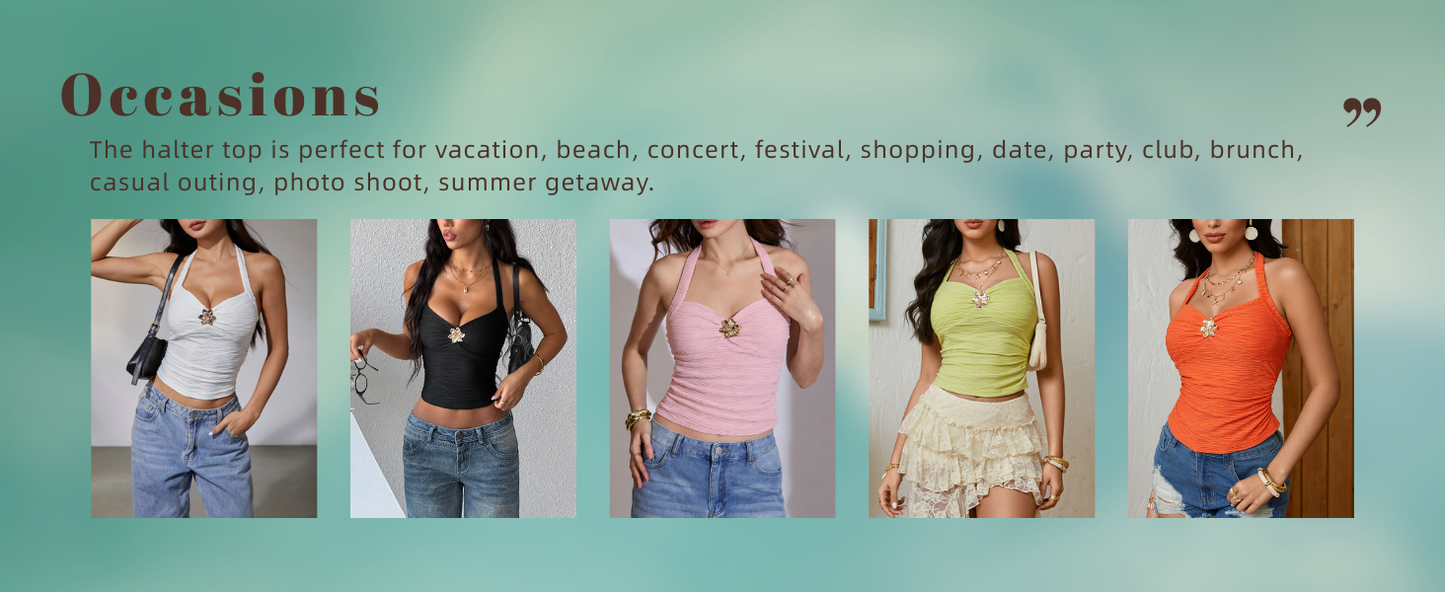 Chic Floral Halter Top
