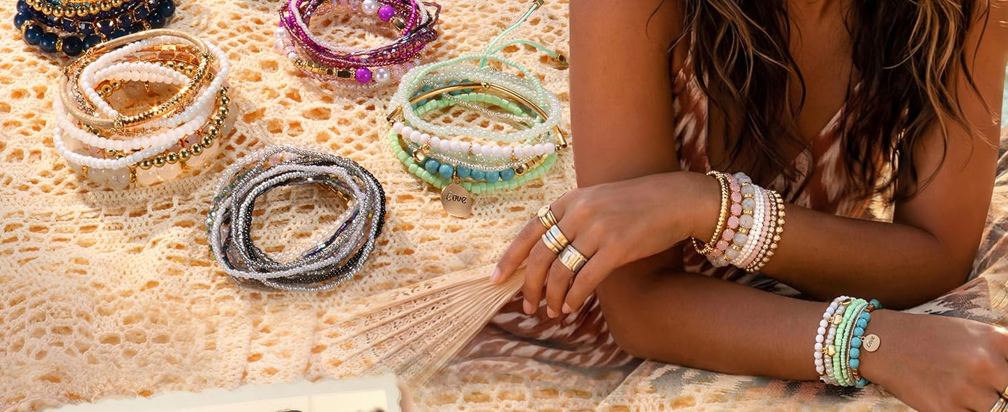 Conjunto de pulseras de cuentas boho chic