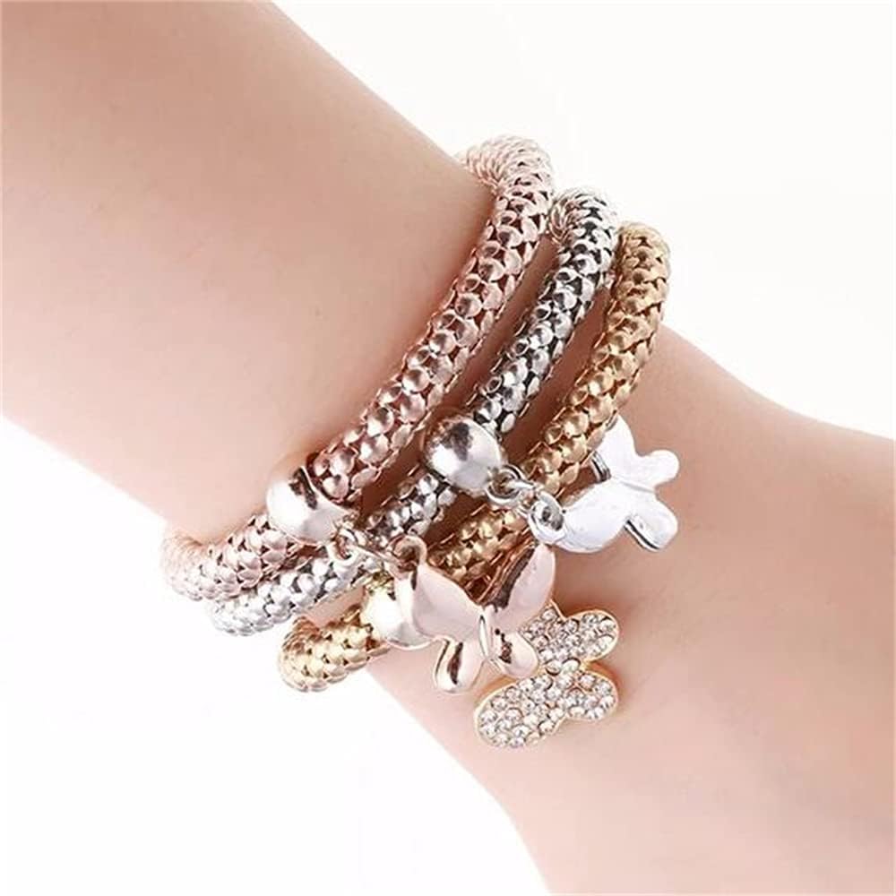 Chic Crystal Charm Bracelets Set