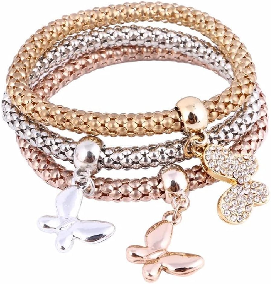 Chic Crystal Charm Bracelets Set