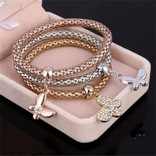 Chic Crystal Charm Bracelets Set
