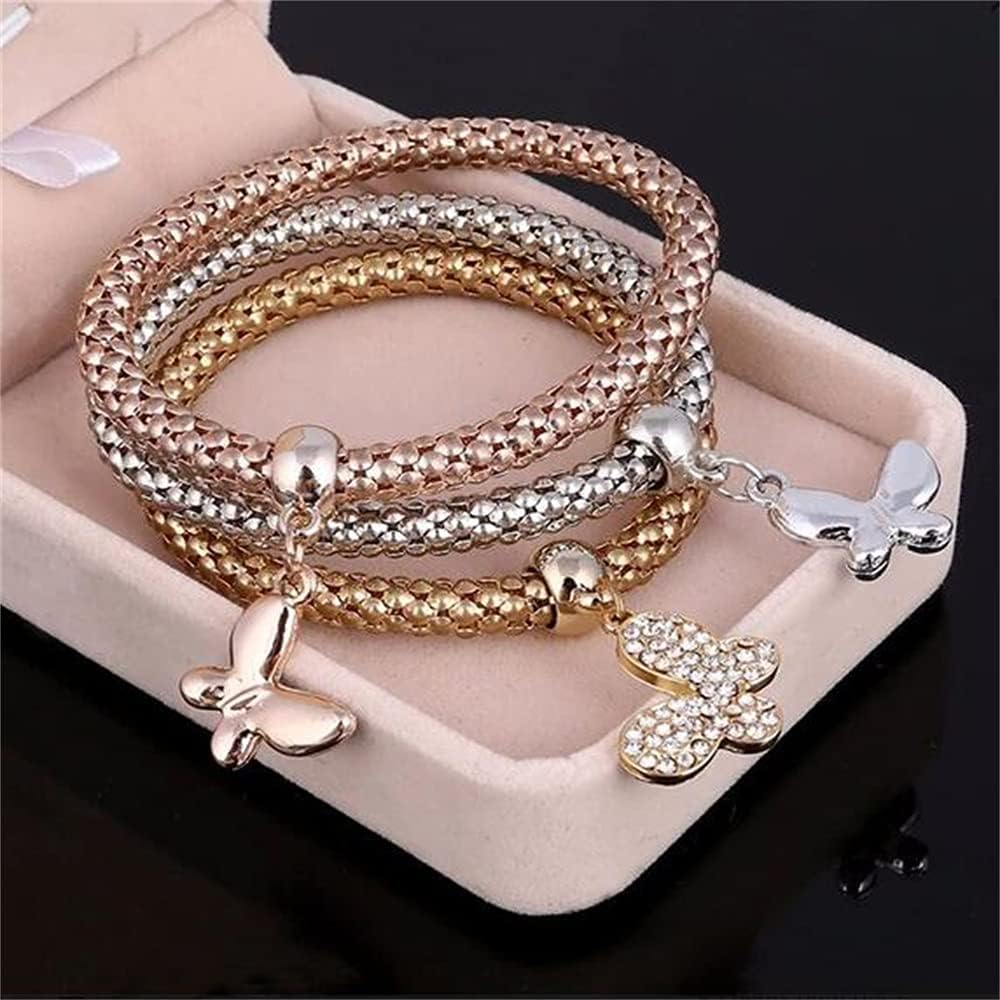 Chic Crystal Charm Bracelets Set