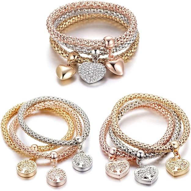 Chic Crystal Charm Bracelets Set