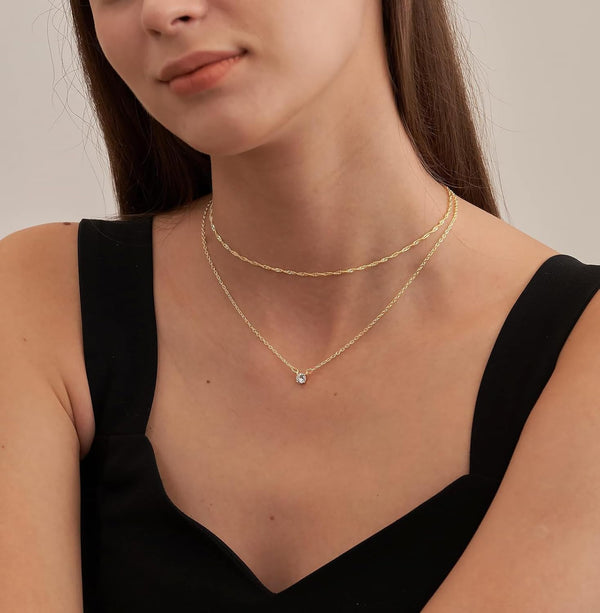 Dainty Gold Sparkle Necklace