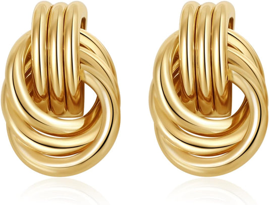 Chic Knot Gold Earrings