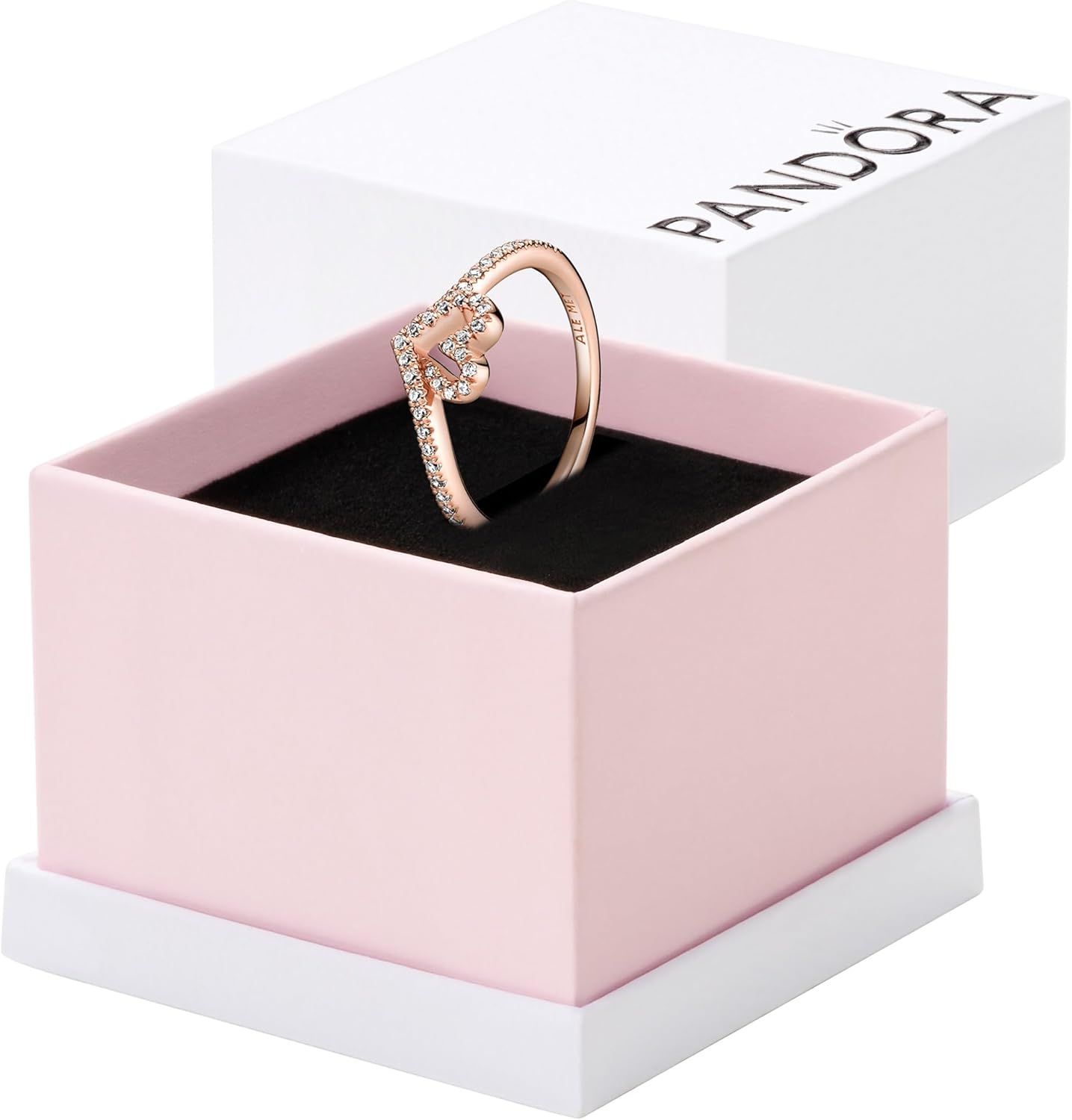 Sparkling Wishbone Heart Ring
