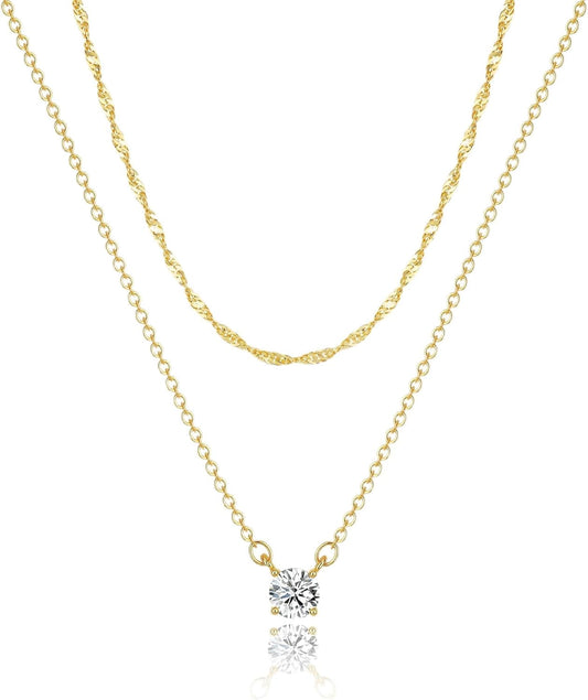 Collar fino dorado brillante
