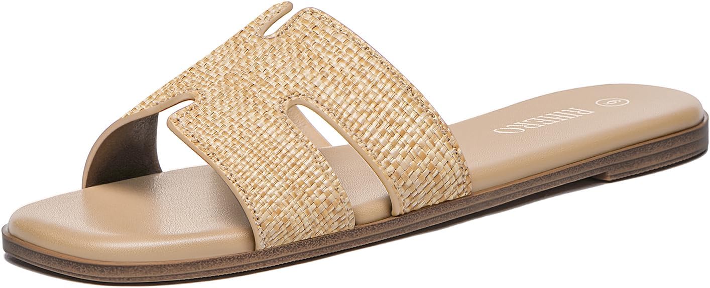 Comfortable Leather Slide Sandals