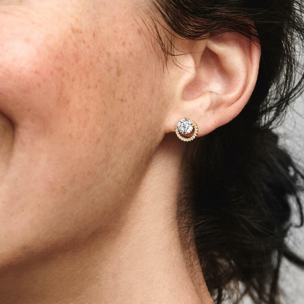 Elegant Gold Halo Earrings