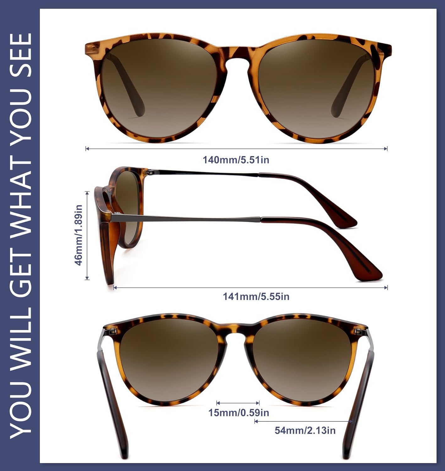 Chic Polarized Round Sunglasses