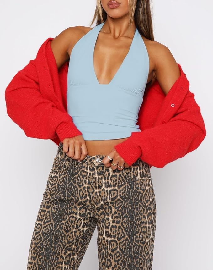 Chic V-Neck Summer Crop Top