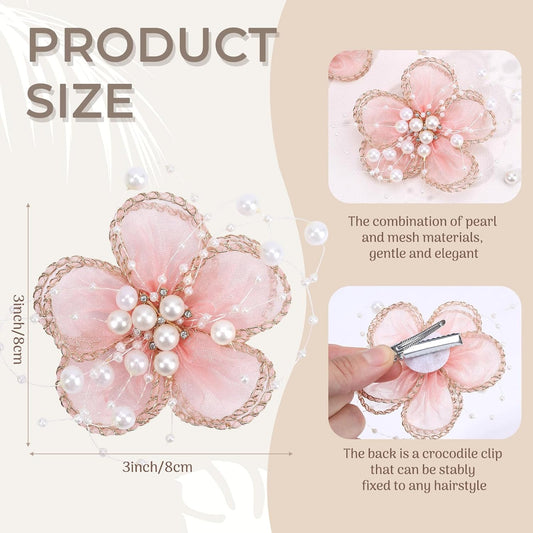 Charming Pearl Flower Hair Clips