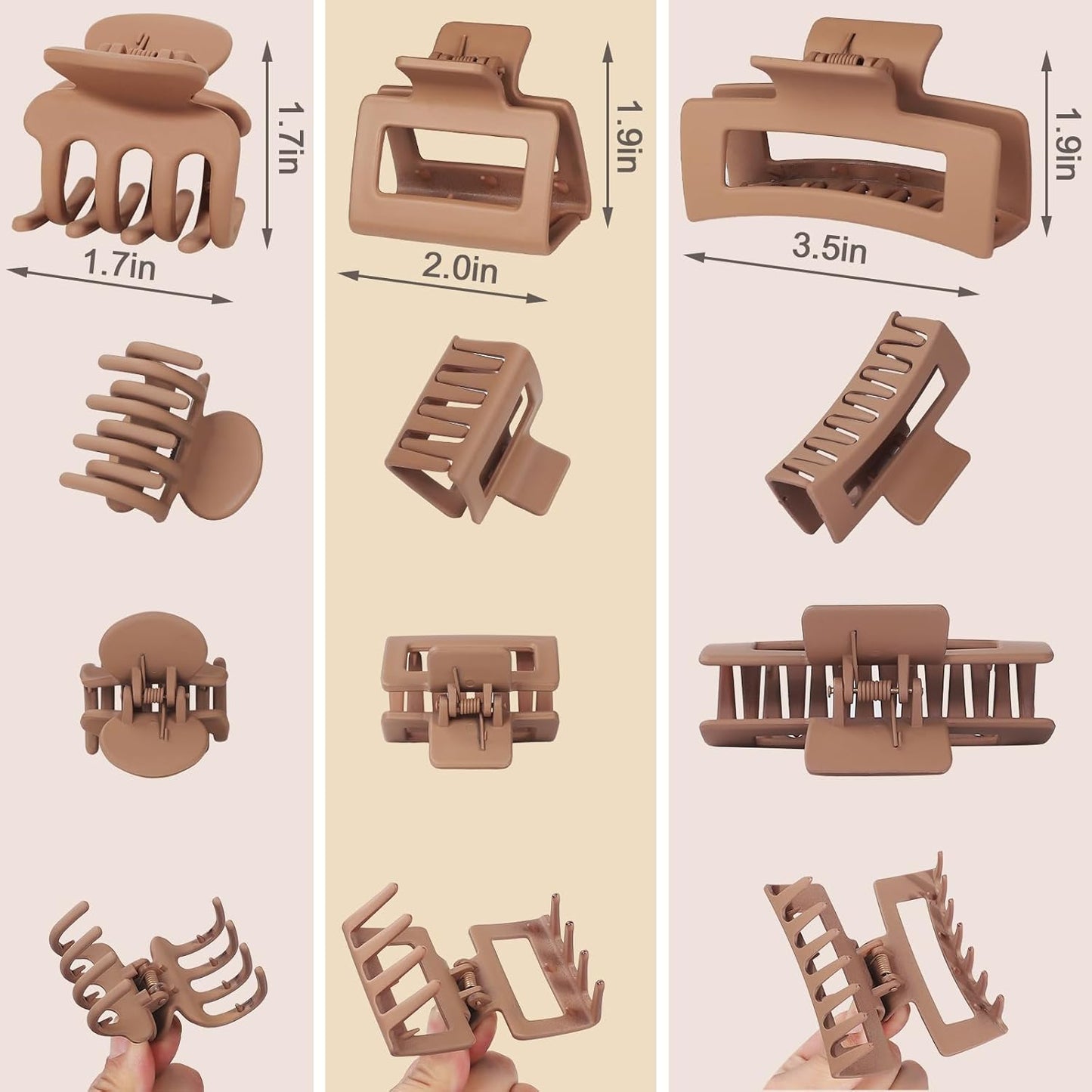 Stylish Matte Hair Clips Set