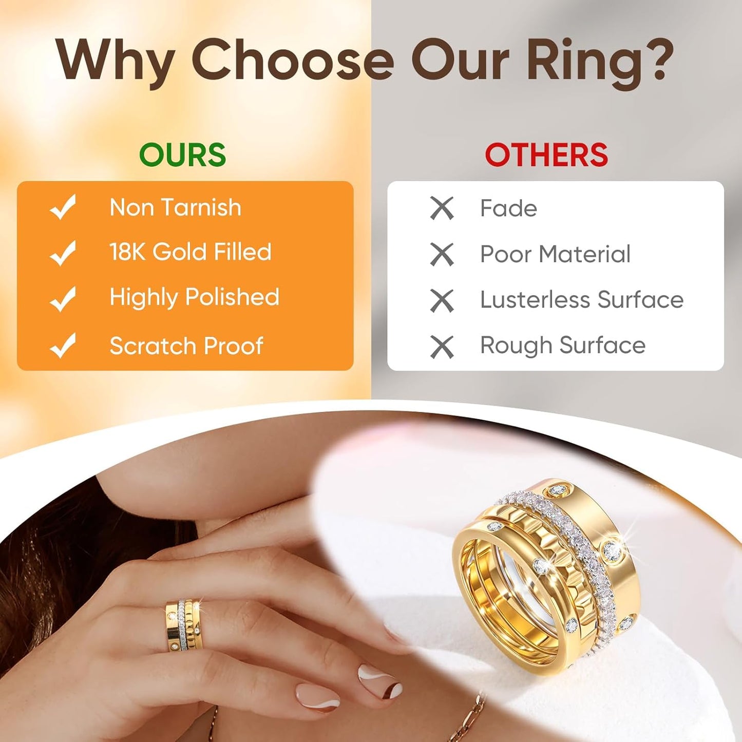Trendy Stackable Gold Rings