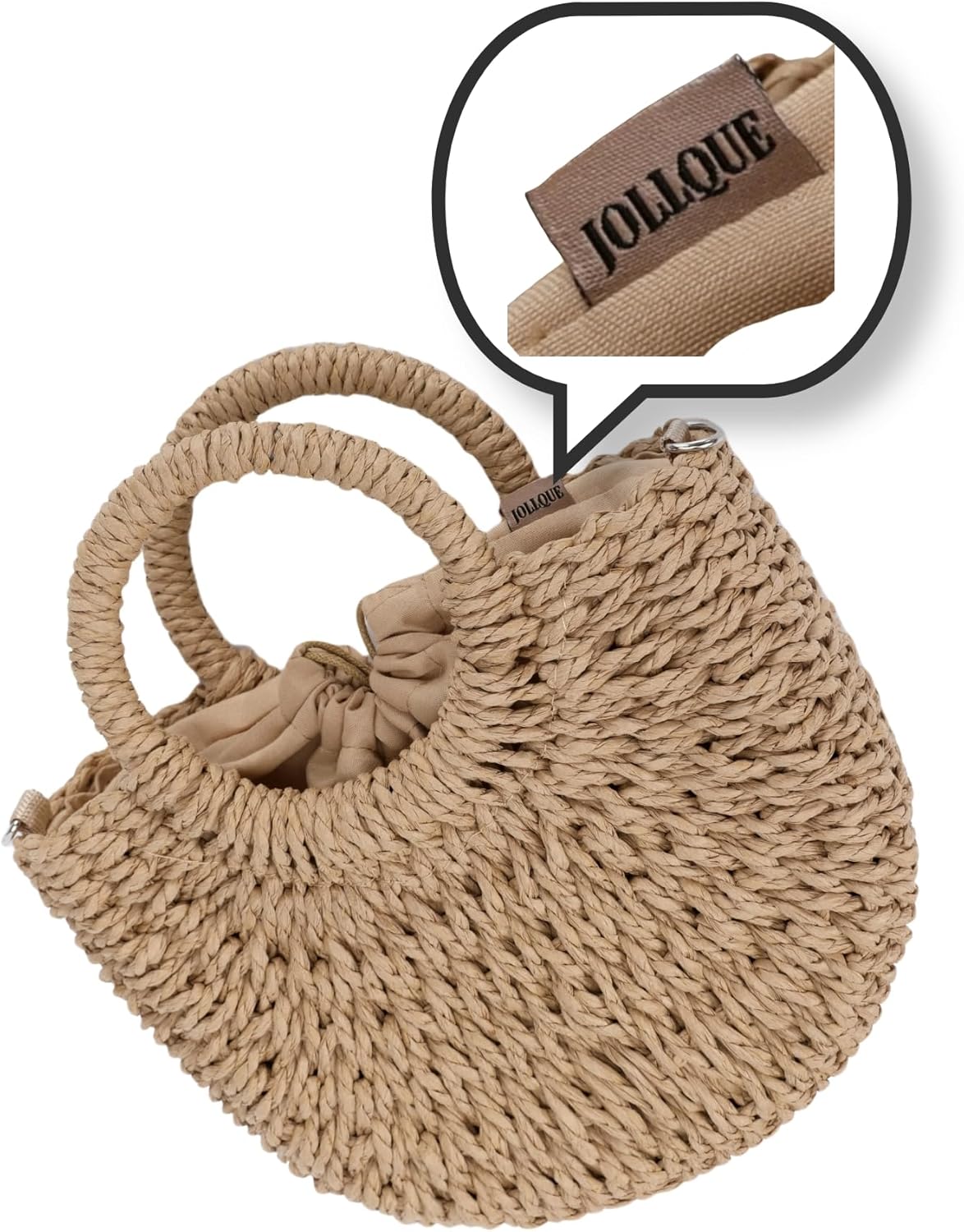 Bolso de playa bohemio de mimbre elegante