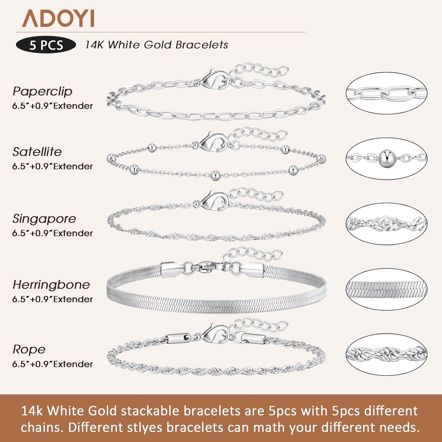 Elegante pila de pulseras de oro
