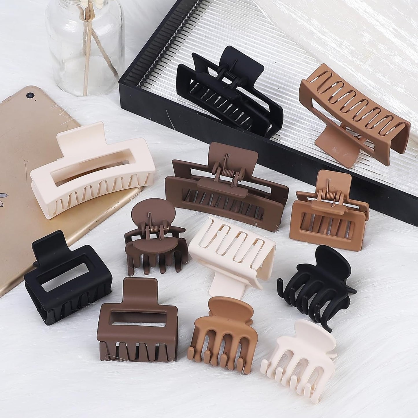 Stylish Matte Hair Clips Set