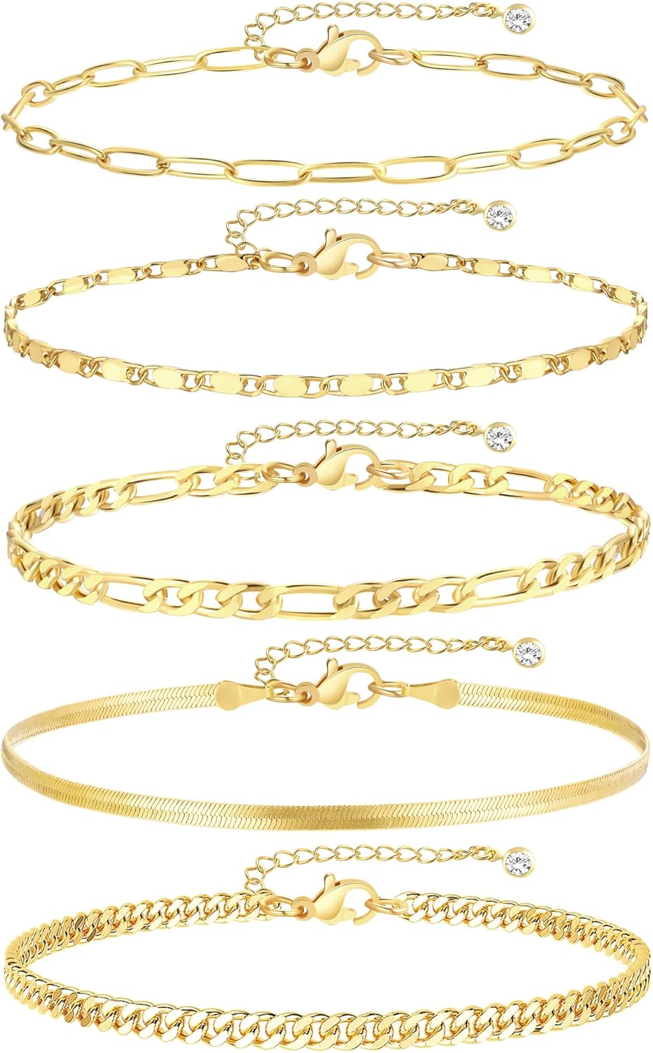 Glamorous Gold Anklet Set