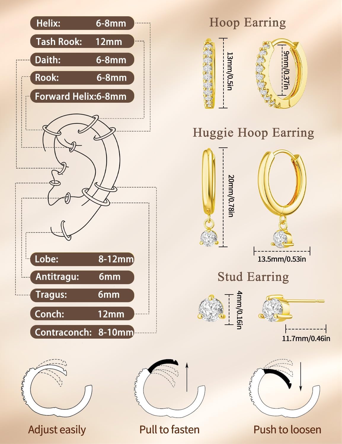 Chic Gold Hoop Earrings Set