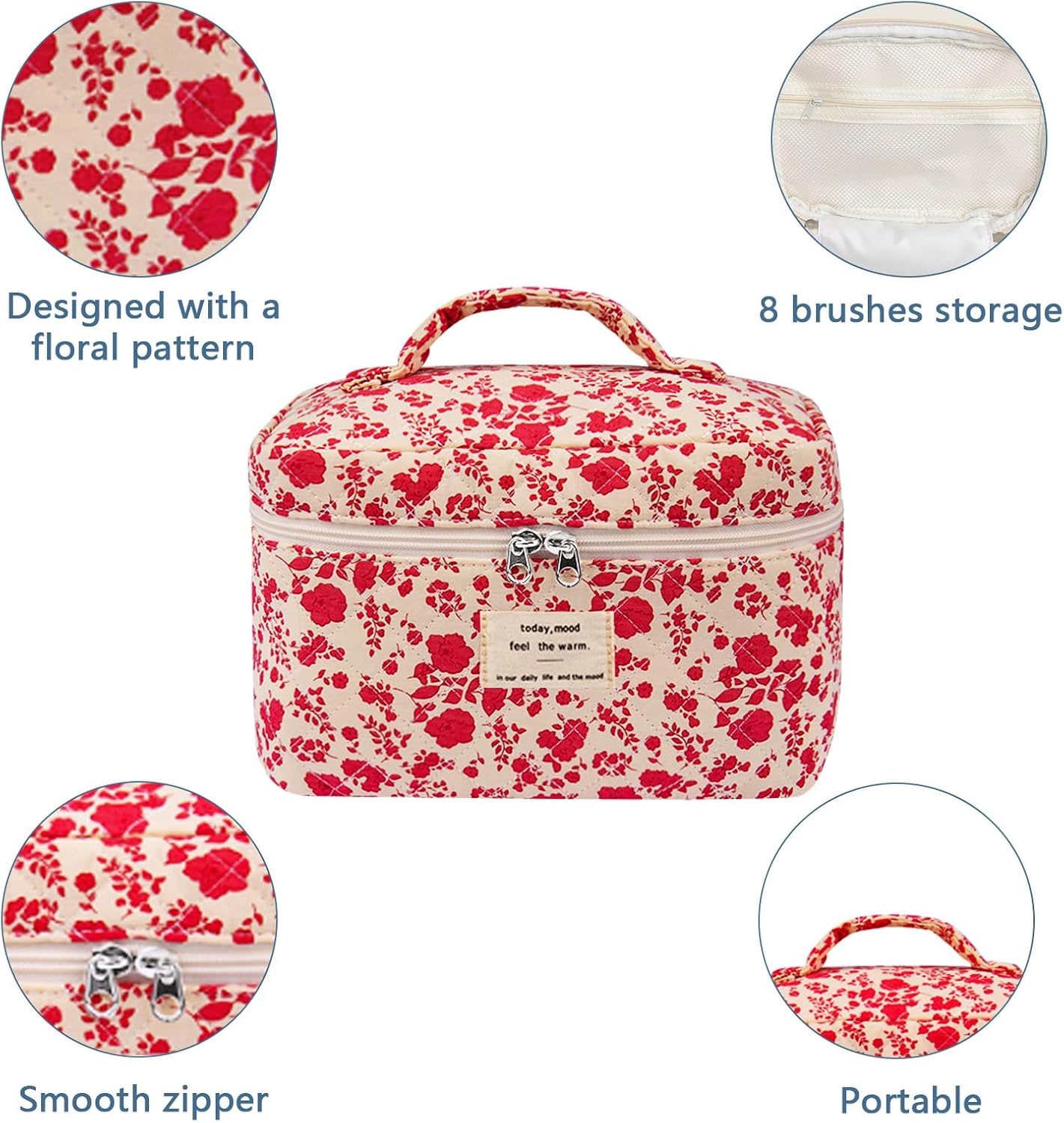 Organisateur de maquillage floral chic