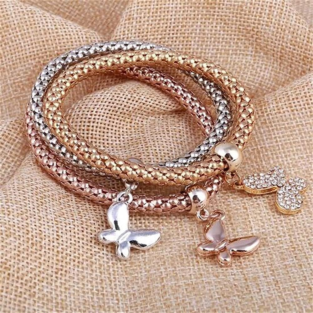 Chic Crystal Charm Bracelets Set