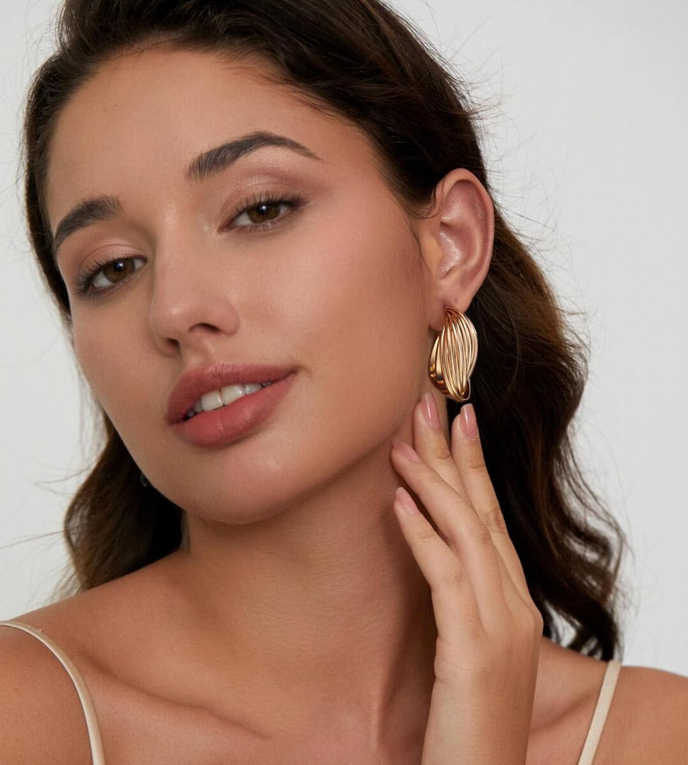 Chic Gold Hoop Earring Set