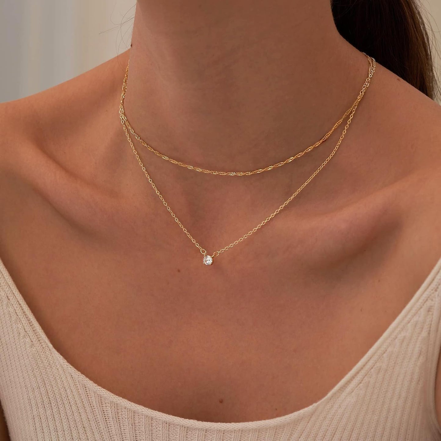 Dainty Gold Sparkle Necklace