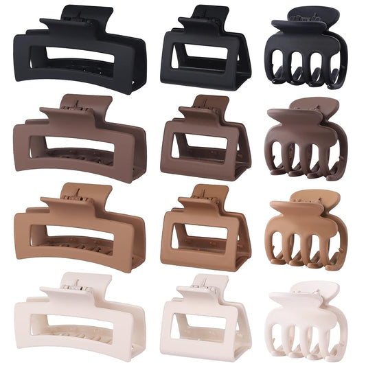 Stylish Matte Hair Clips Set