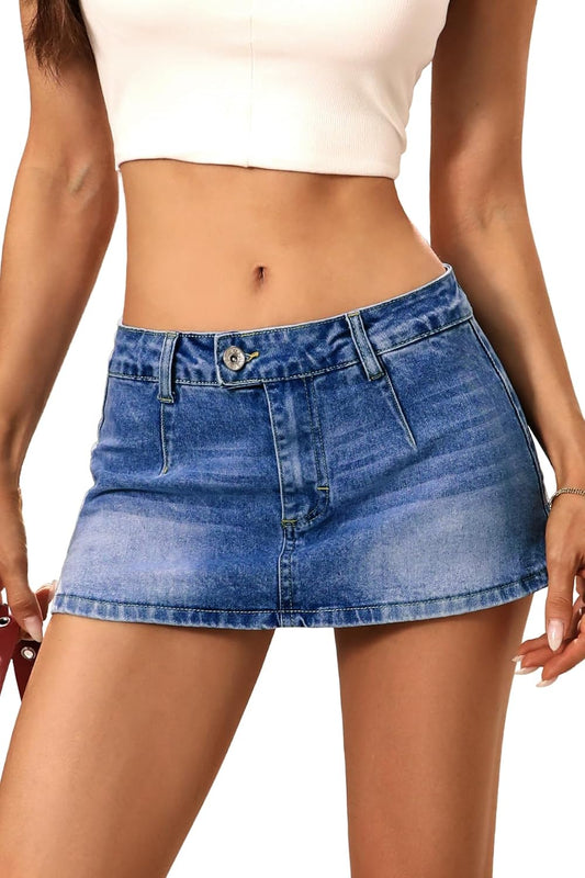 Stylish Denim Mini Skort
