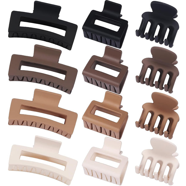 Stylish Matte Hair Clips Set