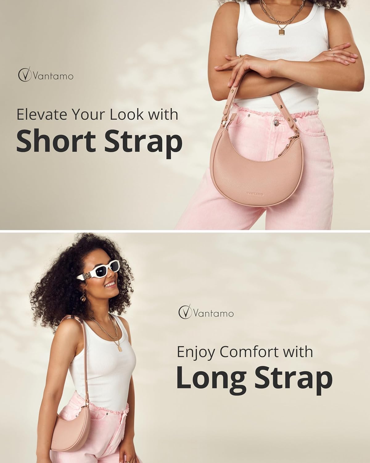 Carteras Chic con Forma de Media Luna