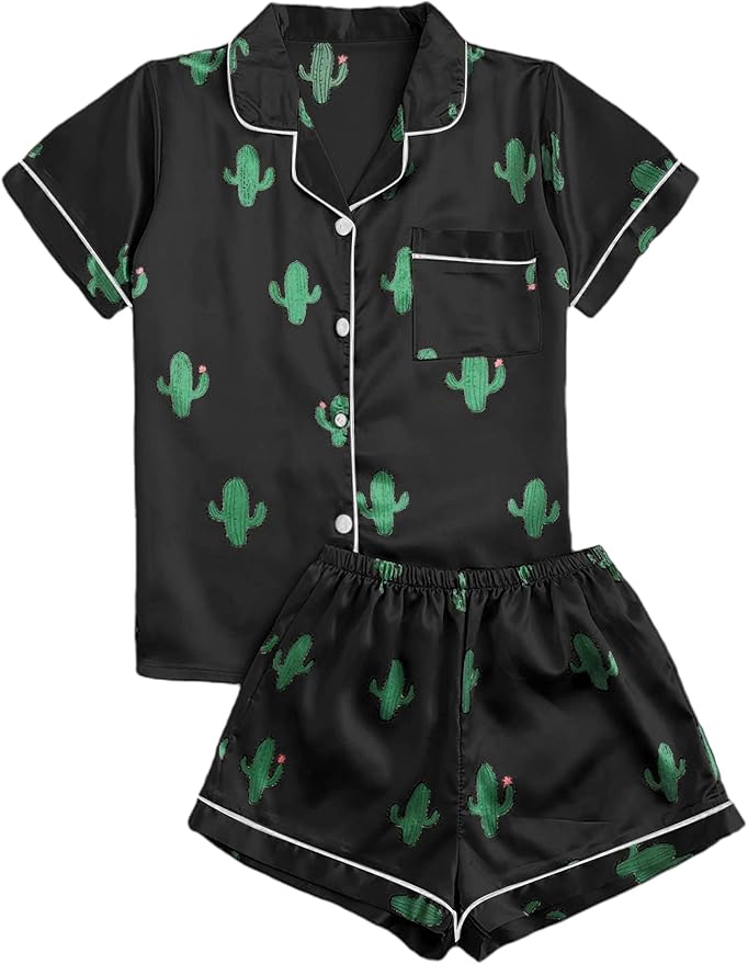Silk Satin Striped Pajama Set