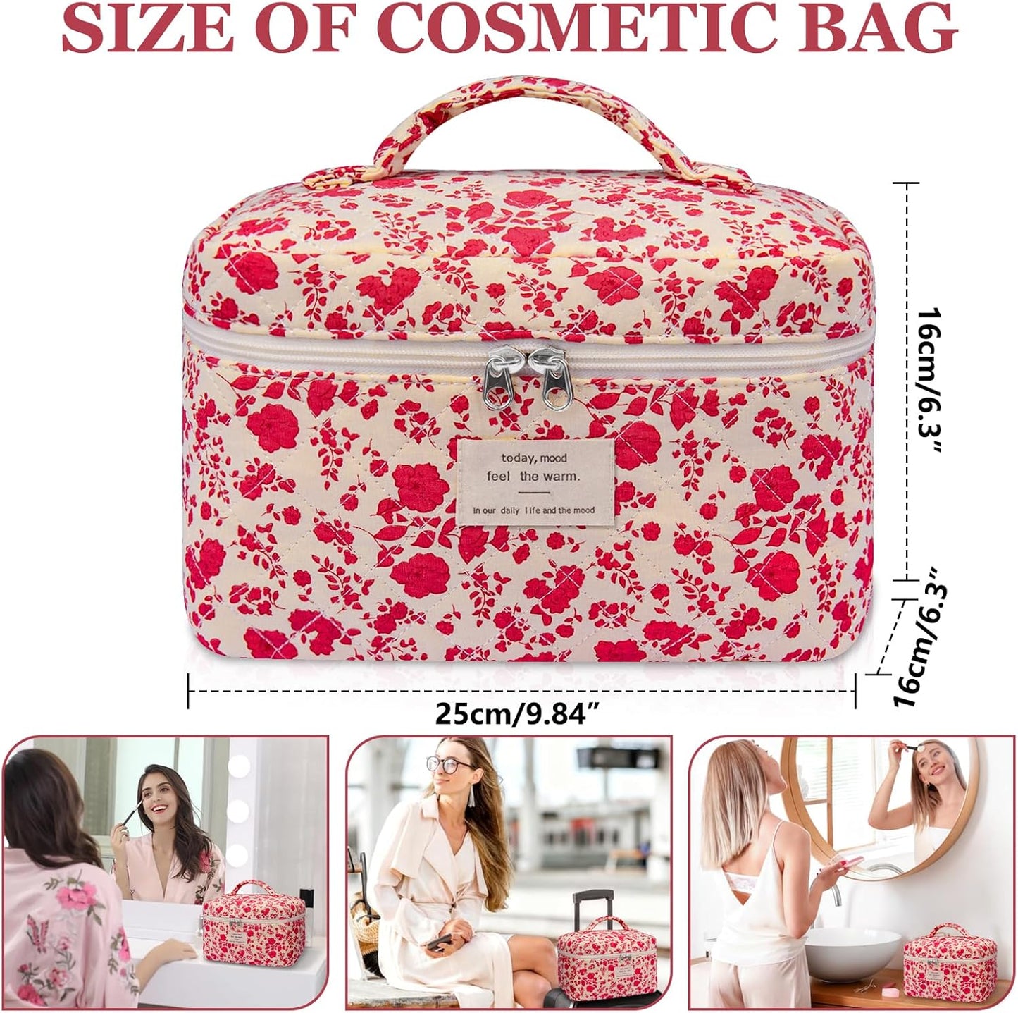 Organisateur de maquillage floral chic