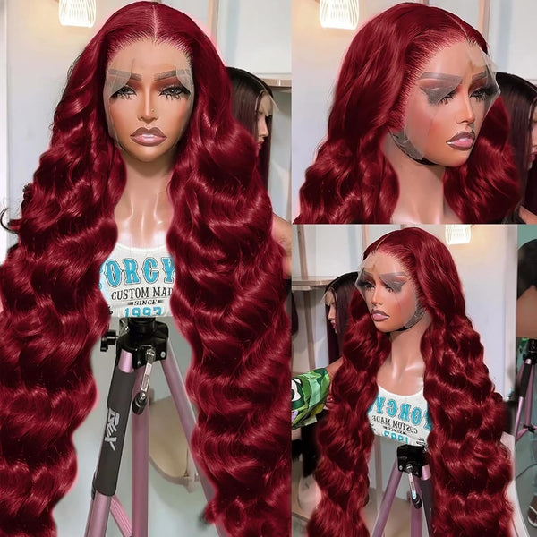 Glamour Waves Burgundy Wig