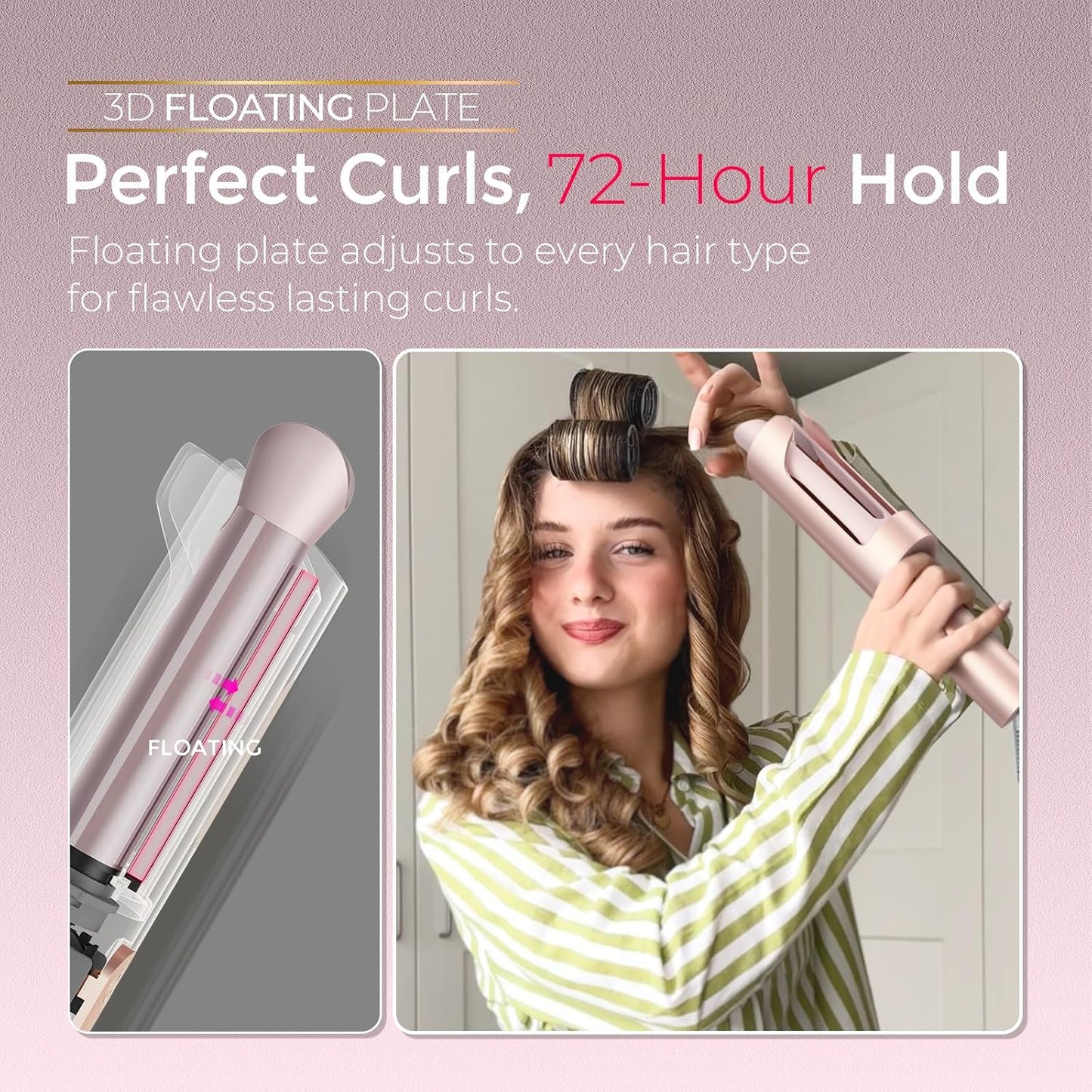 Tenacilla rizadora Glam Curls sin esfuerzo