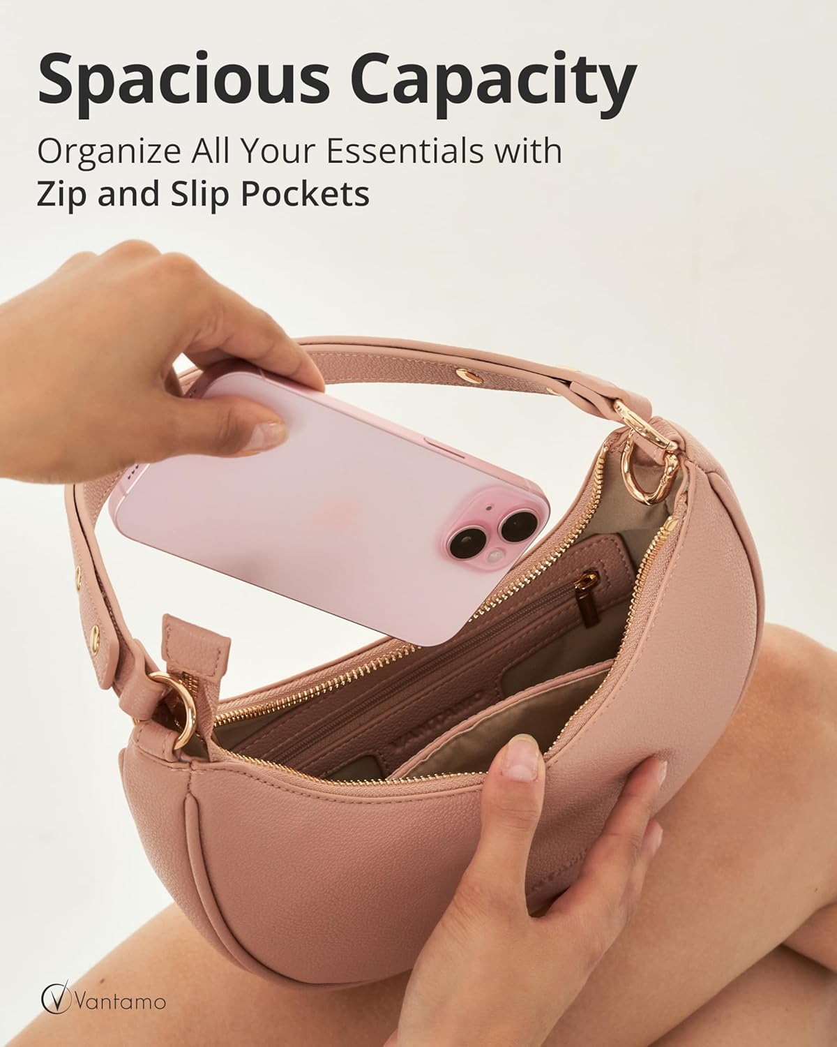 Carteras Chic con Forma de Media Luna