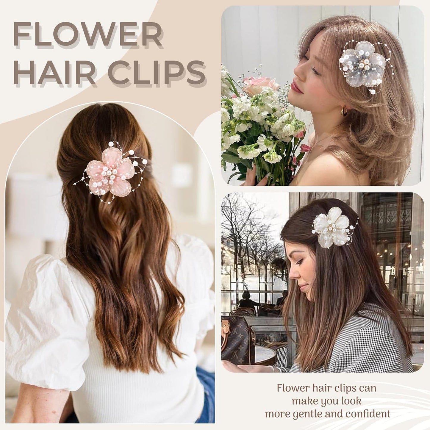 Charming Pearl Flower Hair Clips