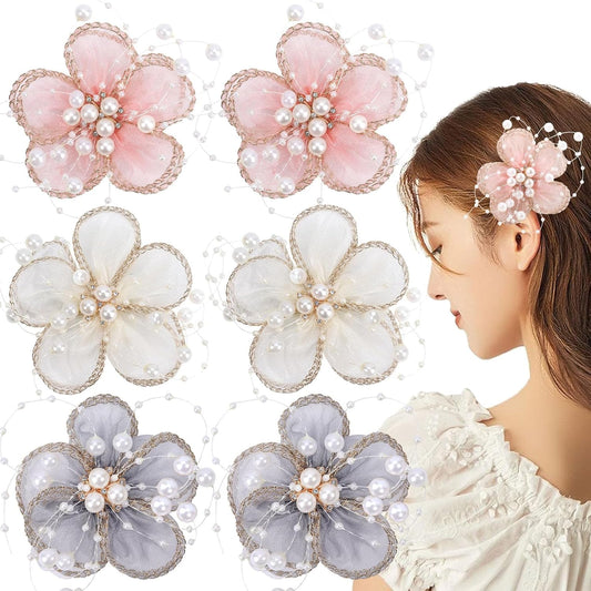 Charming Pearl Flower Hair Clips