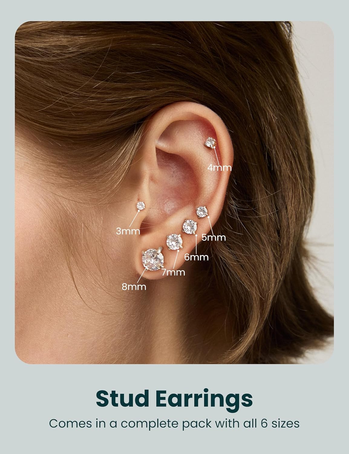 Elegant Sparkle Stud Earrings Set