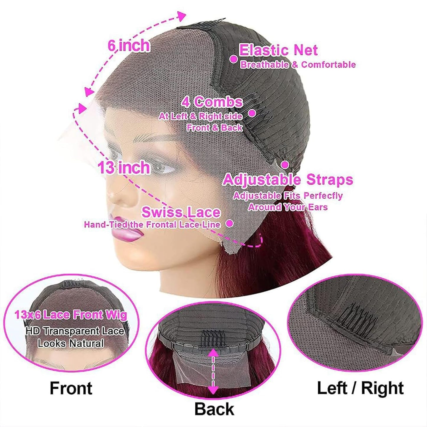 Glamour Waves Burgundy Wig
