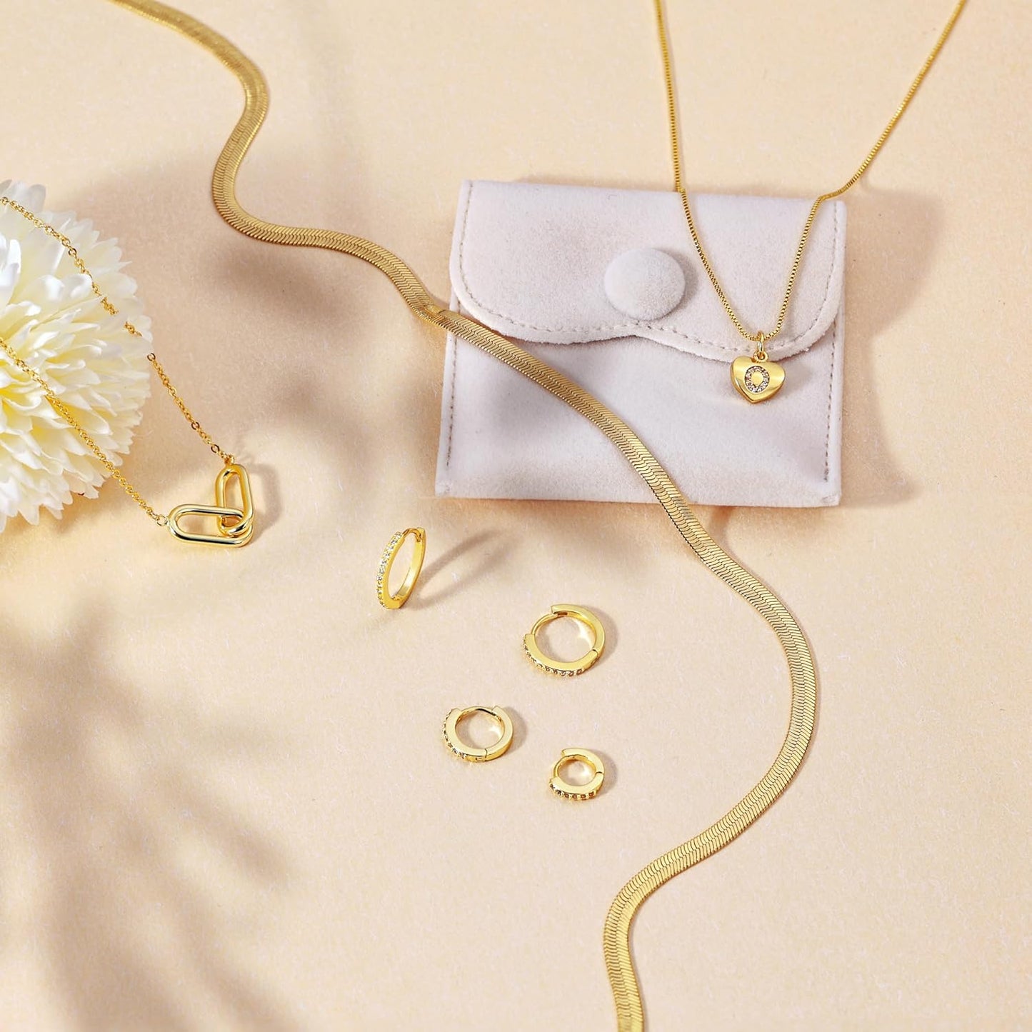 Chic Gold Hoop Earrings Set