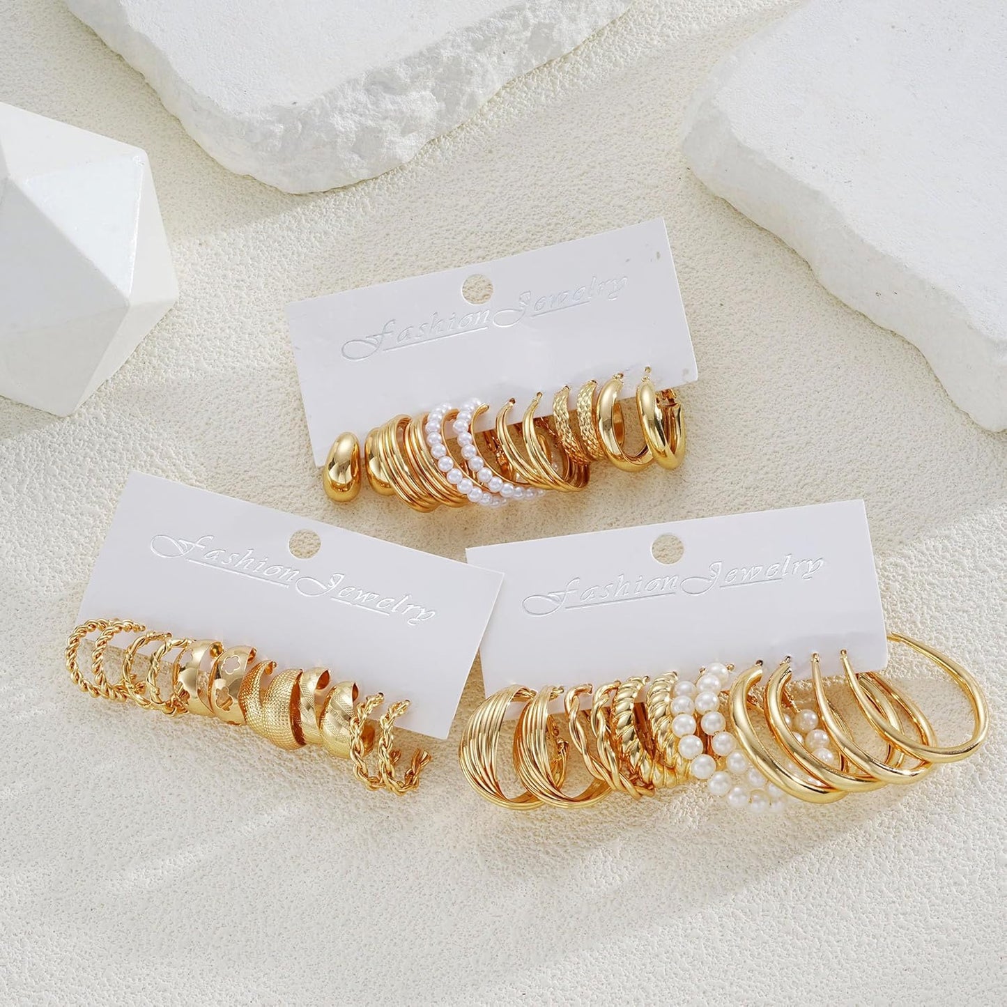 Chic Gold Hoop Earring Set