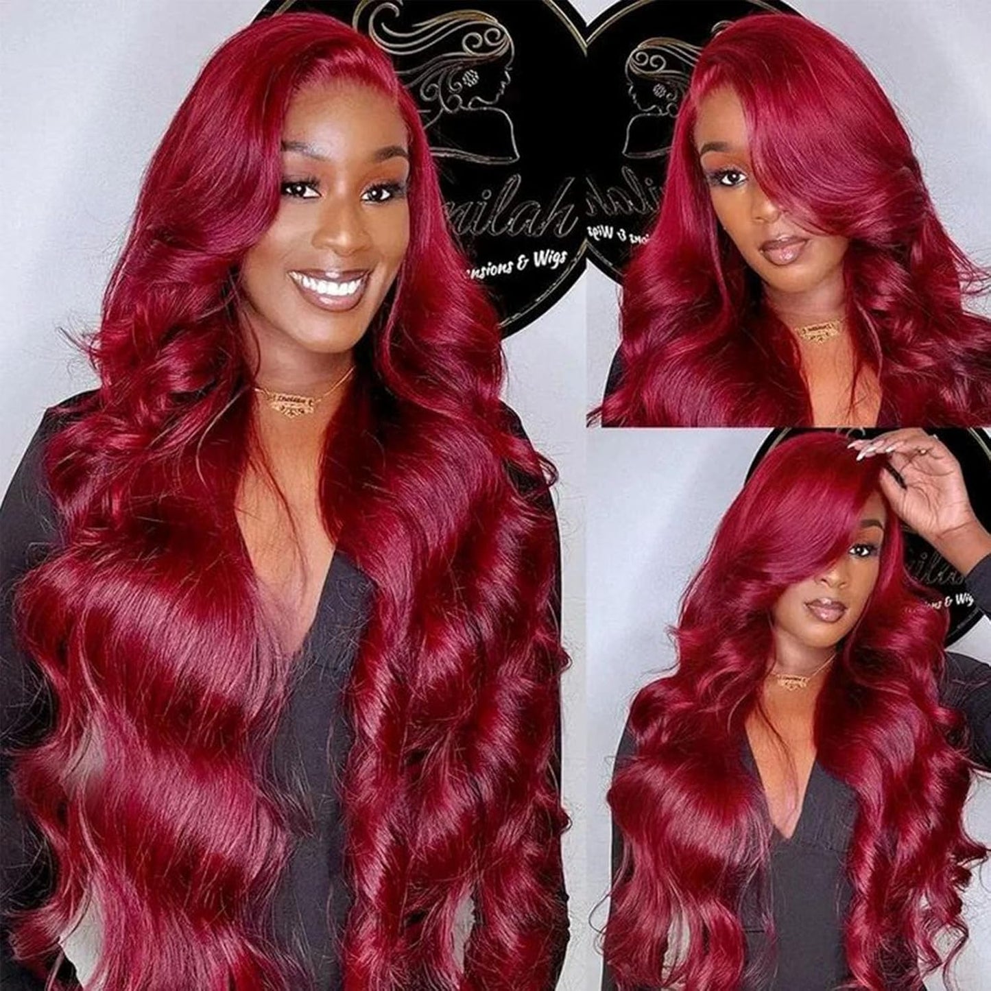 Glamour Waves Burgundy Wig