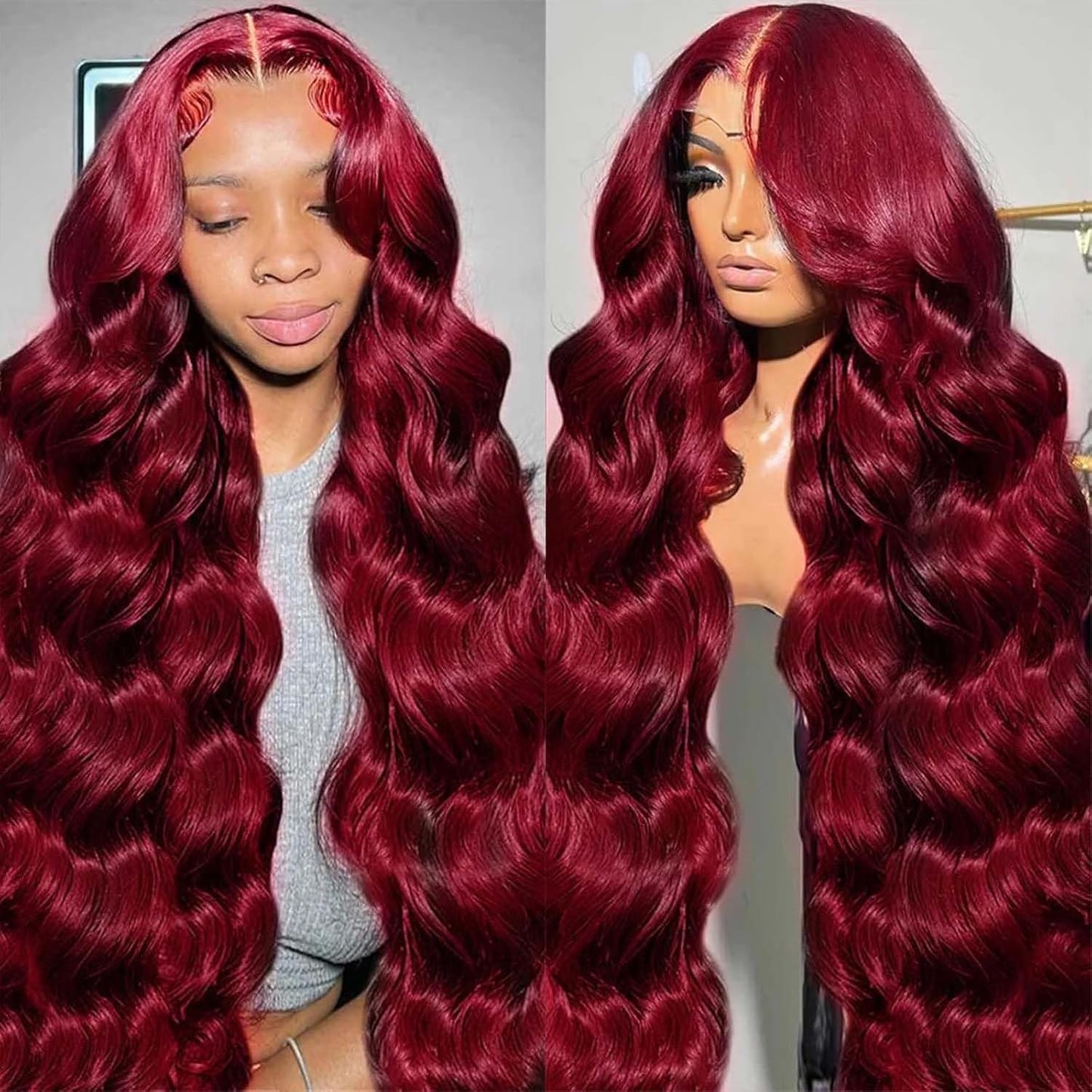 Glamour Waves Burgundy Wig