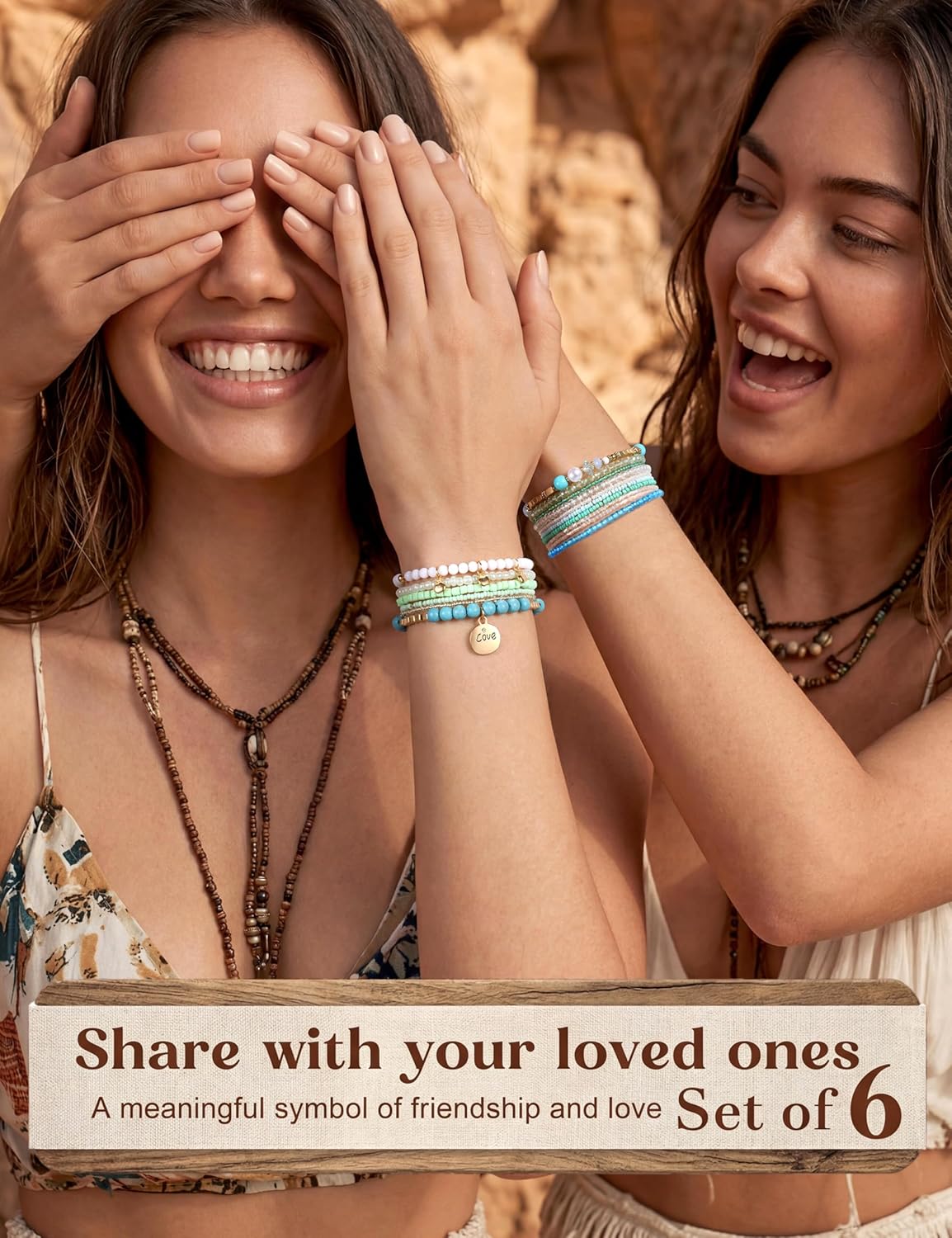 Conjunto de pulseras de cuentas boho chic