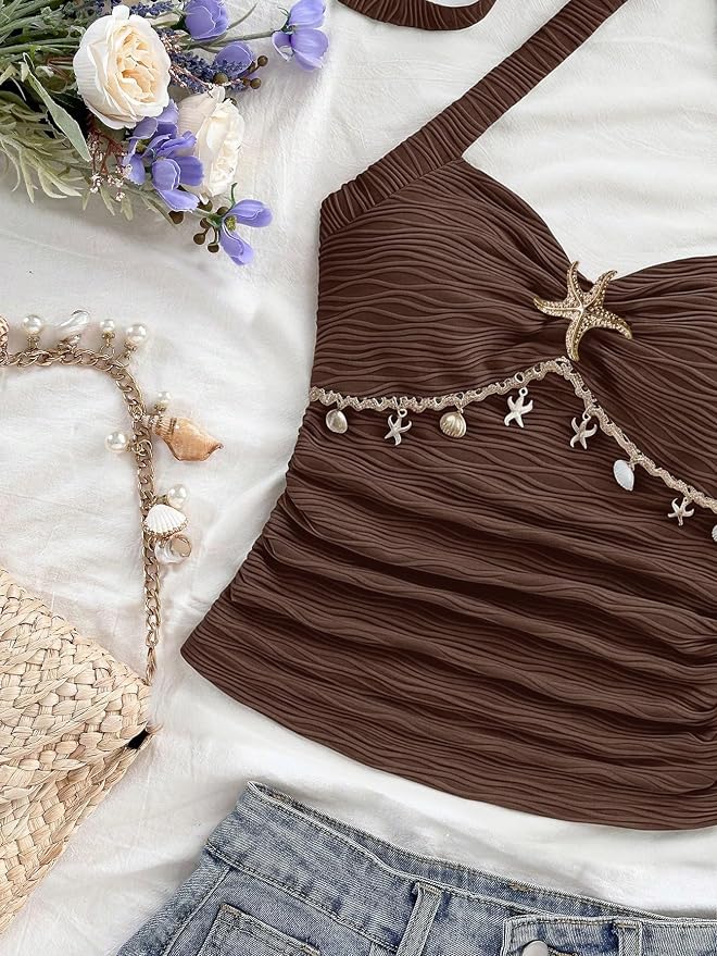 Chic Floral Halter Top